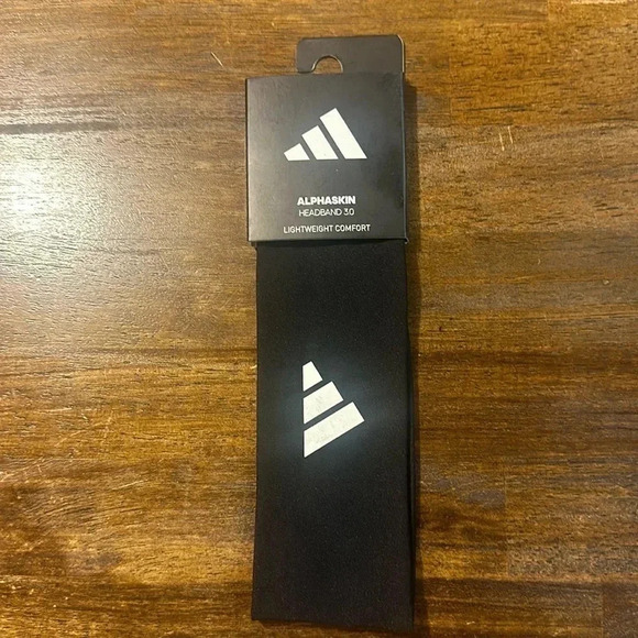 NWT Adidas Alphaskin Black Headband 3.0 - Picture 2 of 5
